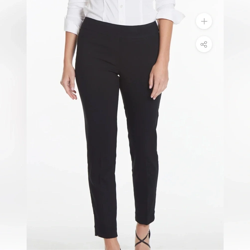 Slim-Sation Stretch Support Ankle Pants women’s sz 10PS Black slimming wear NWOT